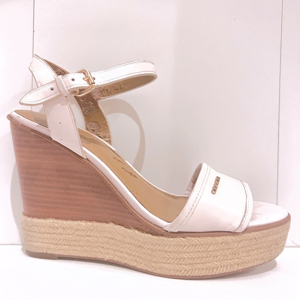 Coach Sandal. White. Espadrille Wedges.